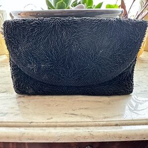 Black Beaded Wolborg Clutch